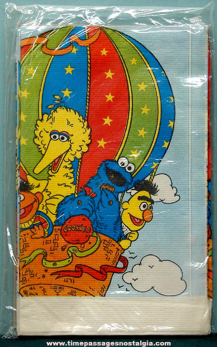 Old Unopened Sesame Street Character Paper Table Cloth