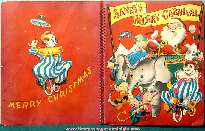 Colorful ©1955 Santa’s Merry Carnival Pop Up Children’s Book