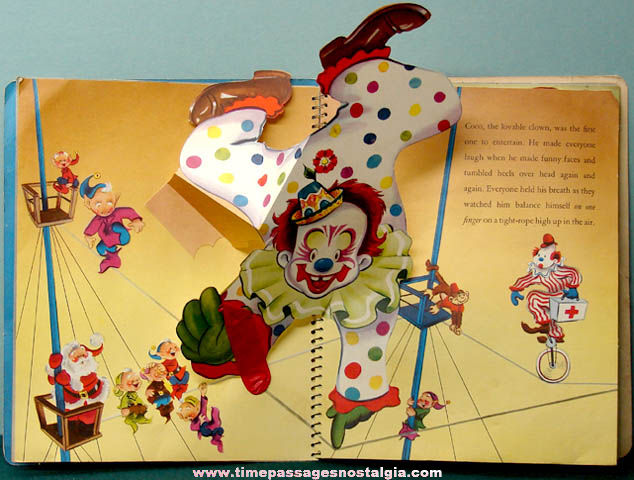 Colorful 1955 Santa’s Merry Carnival Pop Up Children’s Book