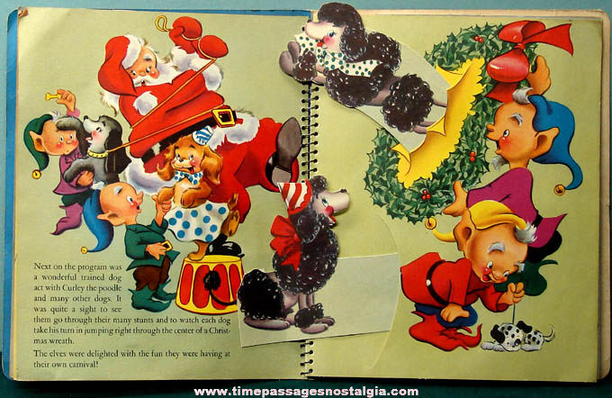 Colorful 1955 Santa’s Merry Carnival Pop Up Children’s Book