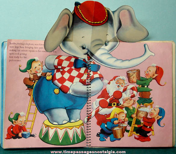 Colorful 1955 Santa’s Merry Carnival Pop Up Children’s Book