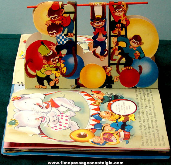 Colorful 1955 Santa’s Merry Carnival Pop Up Children’s Book