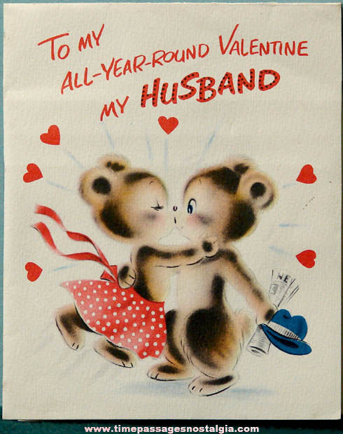 Colorful Old Norcross Pop Up Bear Valentine Greeting Card
