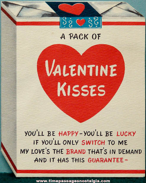 Colorful Old Norcross Pop Up Cigarette Pack Valentine Greeting Card