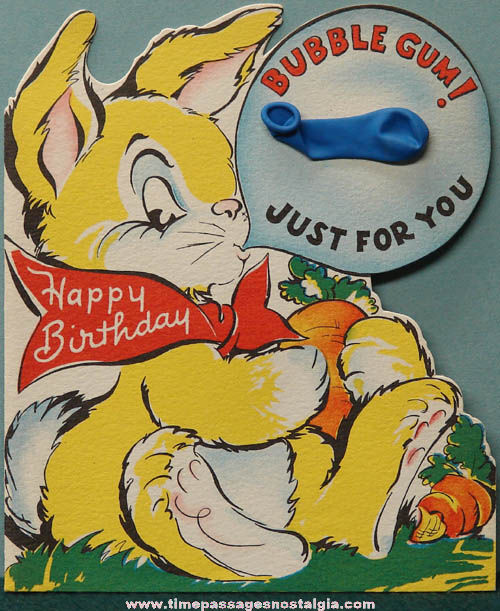 Colorful 1947 Treasure Masters Bubble Gum Birthday Greeting Card