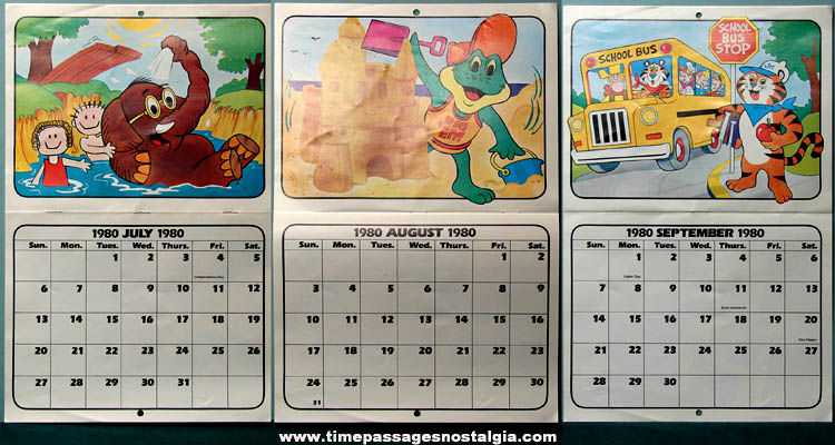 1980 Kellogg’s Cereal Character Advertising Premium Calendar