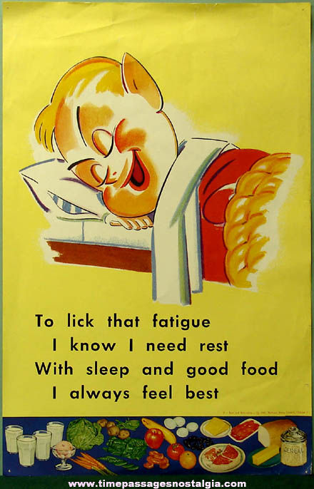 (6) Colorful ©1948 - 1949 National Dairy Council Food Advertising Posters