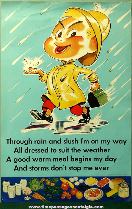 (6) Colorful 1948 - 1949 National Dairy Council Food Advertising Posters