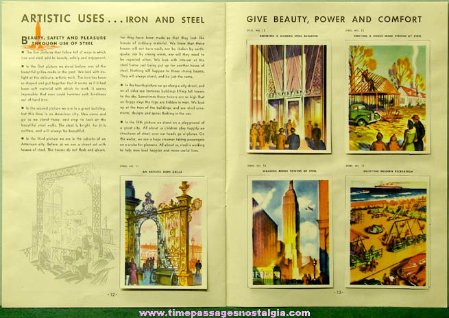 ©1942 Coca Cola Premium Our America Steel Booklet with (20) Colorful Cards