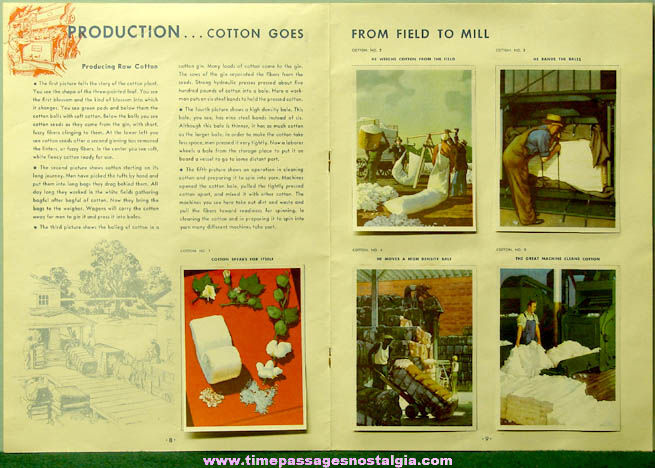 ©1943 Coca Cola Premium Our America Cotton Booklet with (20) Colorful Cards