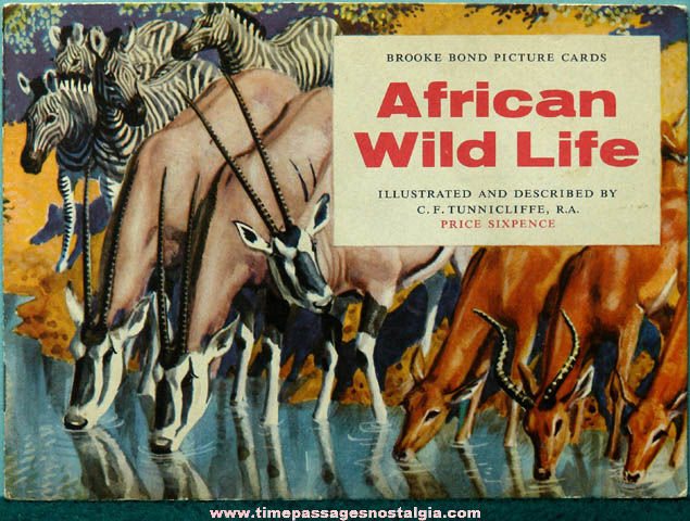 Old Brooke Bond Tea Advertising Premium African Wild Life Card Set Album