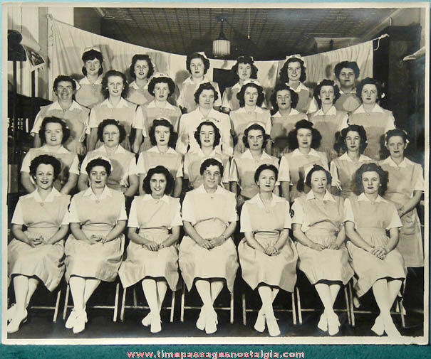 Old Black & White Nursing or Nursing School Group Photograph