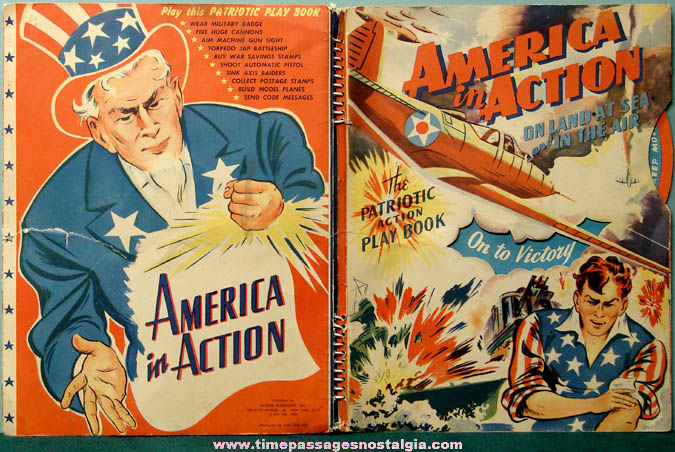 1942 World War II America In Action Patriotic Action Play Book