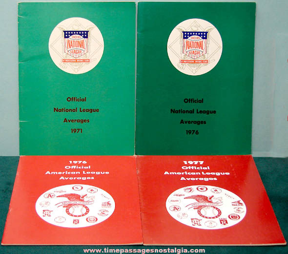 (4) 1970s National & American Baseball League Books