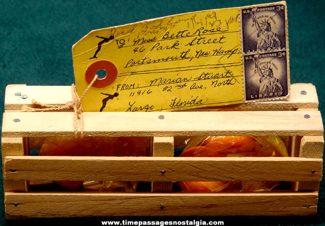 1943 Arko Products Orange Bubble Gum Crate Florida Souvenir Mailer With Card