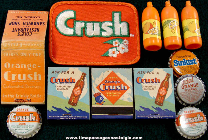 (12) Small Old Orange Soda Drink Advertising Items
