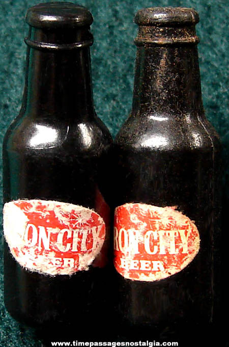 (2) Old Iron City Beer Advertising Premium Beer Bottle Pins