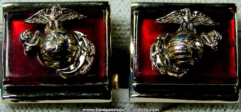 Old Pair of United States Marine Corps Insignia Jewelry Cuff Links