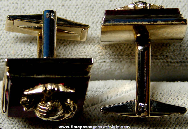 Old Pair of United States Marine Corps Insignia Jewelry Cuff Links