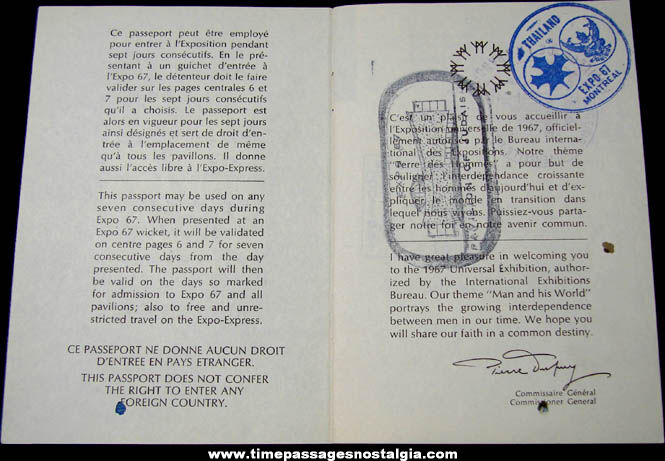 1967 Montreal Expo World’s Fair Advertising Souvenir Passport Booklet