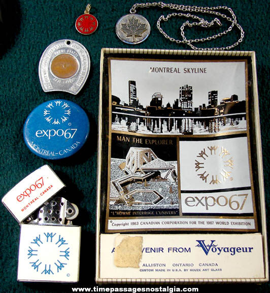(6) 1967 Montreal Exposition World’s Fair Advertising Souvenir Items