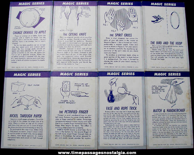 (8) 1956 Magic Series Exhibit Supply Arcade Cards