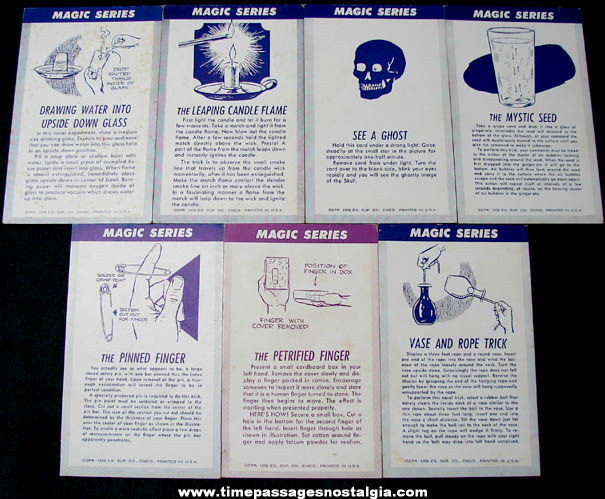 (7) 1956 Magic Series Exhibit Supply Arcade Cards