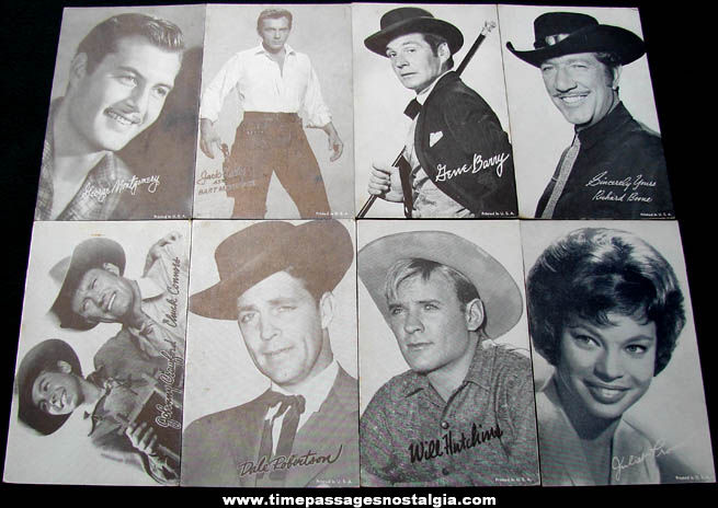 (8) Different Old Movie Actor & Actress Arcade Cards