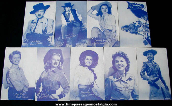 (9) Different Old Western Movie Actress Arcade Cards