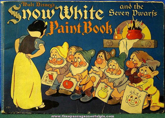 1938 Walt Disney Snow White and The Seven Dwarfs Paint Book