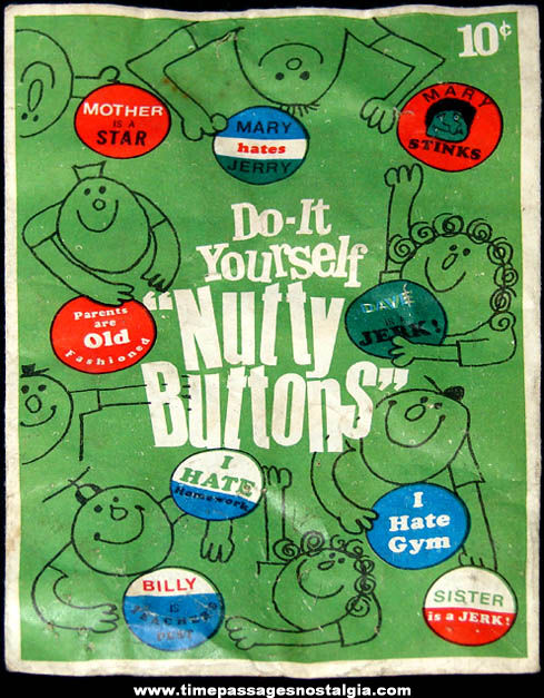 Old Unopened Novelty Do It Yourself Nutty Buttons Kit