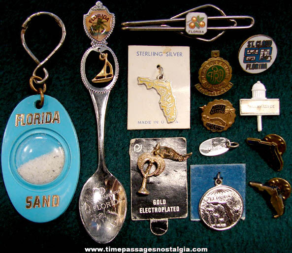 (13) Small Old State of Florida Advertising & Souvenir Items