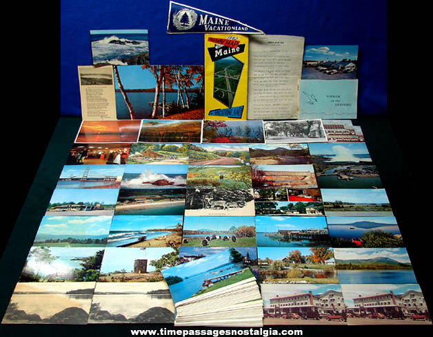 (89) Old State of Maine Souvenir Post Cards & Paper Items