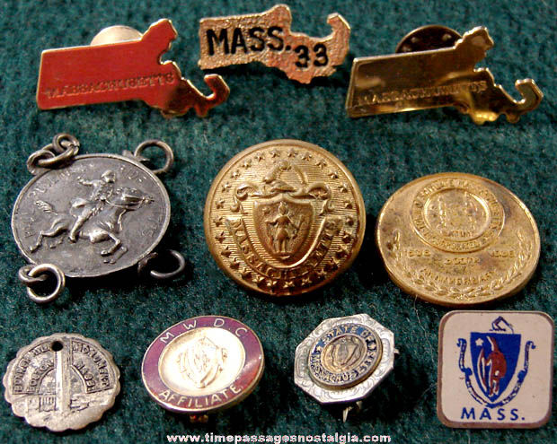 (10) Old State of Massachusetts Advertising & Souvenir Items