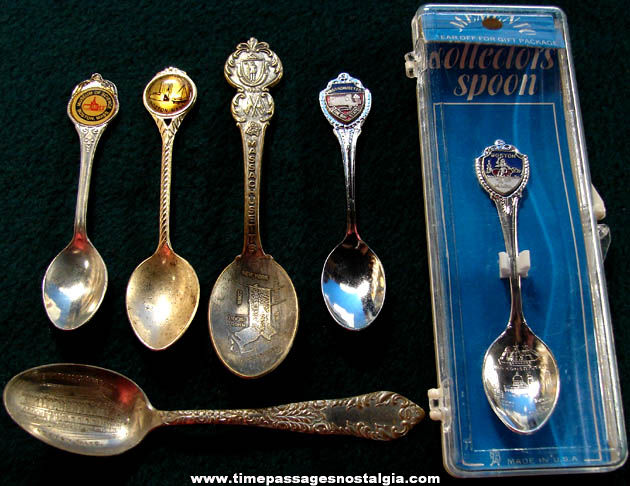 (6) Old State of Massachusetts Advertising & Souvenir Collector Spoons