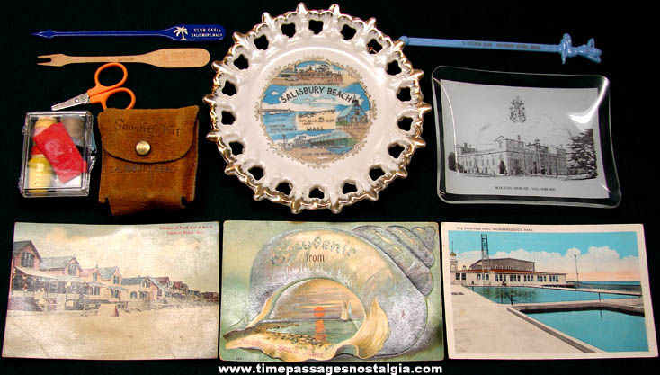 (9) Old Salisbury Beach Massachusetts Advertising & Souvenir Items