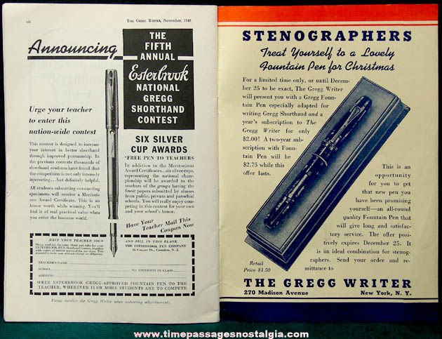 1940 The Gregg Writer Magazine for Secretaries & Typists