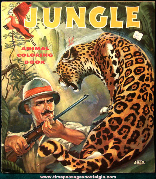 Colorful Old Abbott Jungle Animal Coloring Book