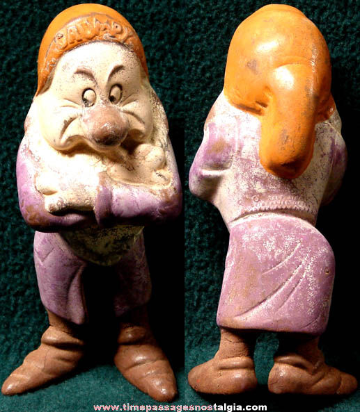 1938 Walt Disney Snow White Dwarf Grumpy Character Hard Rubber Figure