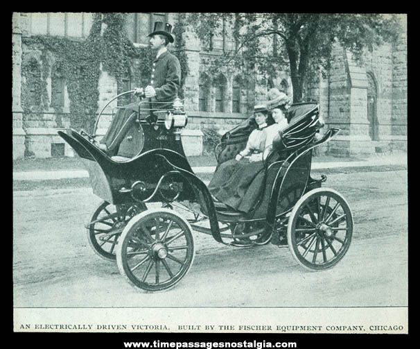 Old Electric Victoria Horseless Carriage Automobile Magic Lantern Glass Photograph Slide