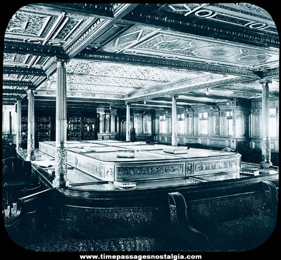 Old White Star S.S. Majestic Ship Library Magic Lantern Glass Photograph Slide