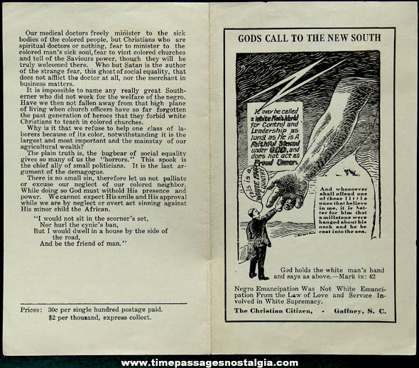 Old Religious and Racist Propaganda Brochure