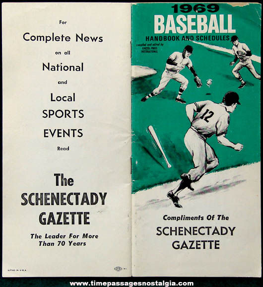 1969 Major League Baseball Advertising Premium Handbook with Schedules