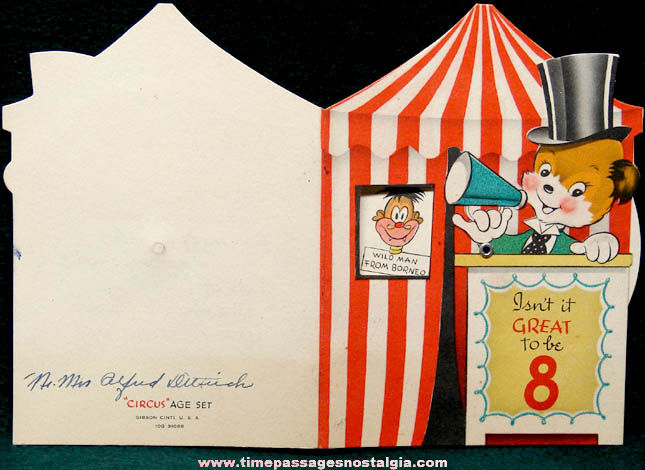 Old Circus Freak Side Show Birthday Greeting Card
