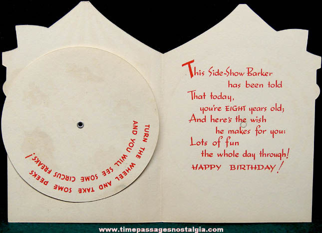 Old Circus Freak Side Show Birthday Greeting Card