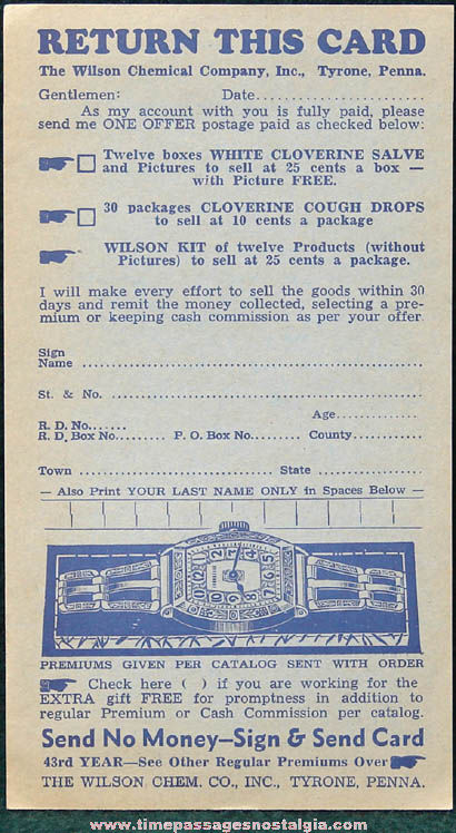 (2) 1930s Company Sales Advertising Premium Mailing Items