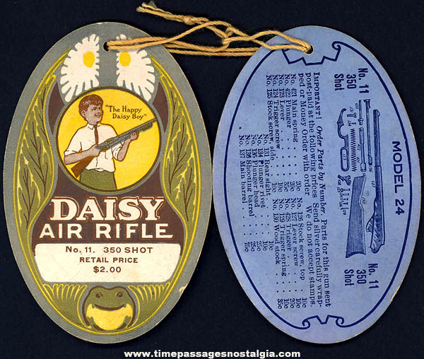 Old Daisy Air Rifle No. 11 Model #24 Advertising Paper Tags