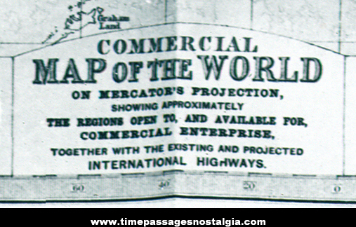 Old Commercial Map of The World Magic Lantern Photograph Slide