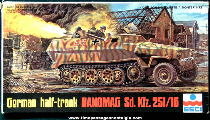 Old Boxed & Unbuilt ESCI Hanomag German Half Track Military Vehicle Model Kit