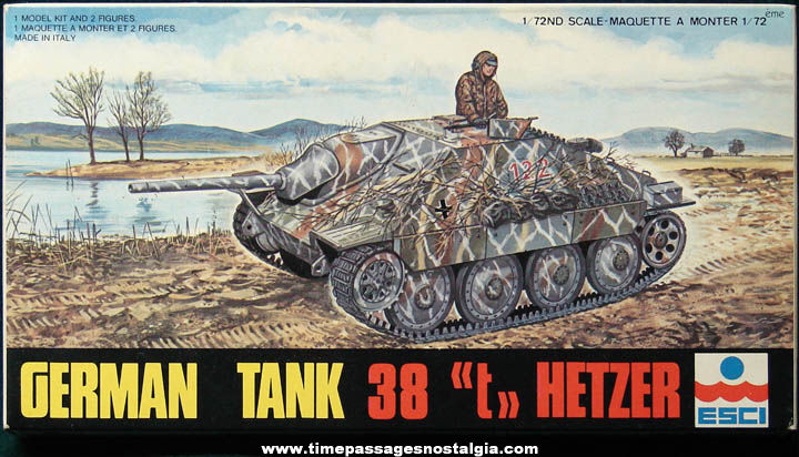 Old Boxed & Unbuilt ESCI Hetzer German Military Tank Model Kit